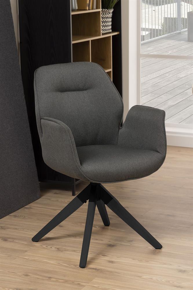 Kitchen Chair Tunbridge | size: Width: 60.5cm, Height: 91cm, Depth: 58.5cm | color: Black/Grey | image: 9 | variant: 1000770