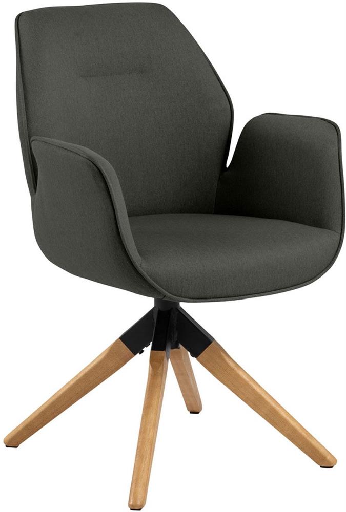 Kitchen Chair Tunbridge | size: Width: 60.5cm, Height: 91cm, Depth: 58.5cm | color: Oak/Grey | image: 1 | variant: 1000771