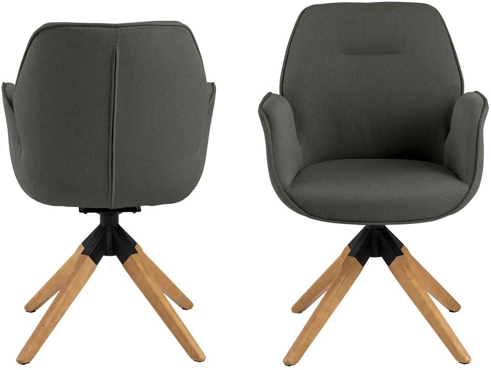 Kitchen Chair Tunbridge | size: Width: 60.5cm, Height: 91cm, Depth: 58.5cm | color: Oak/Grey | image: 2 | variant: 1000771
