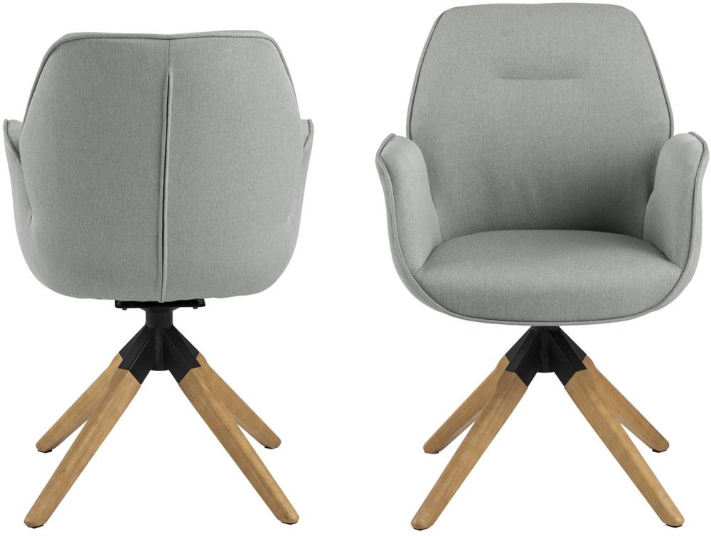 Kitchen Chair Tunbridge | size: Width: 60.5cm, Height: 91cm, Depth: 58.5cm | color: Oak/Grey | image: 3 | variant: 1000768