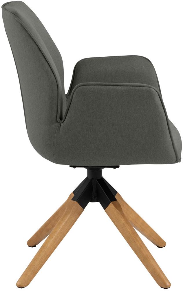 Kitchen Chair Tunbridge | size: Width: 60.5cm, Height: 91cm, Depth: 58.5cm | color: Oak/Grey | image: 3 | variant: 1000771