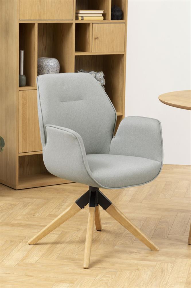 Kitchen Chair Tunbridge | size: Width: 60.5cm, Height: 91cm, Depth: 58.5cm | color: Oak/Grey | image: 8 | variant: 1000768