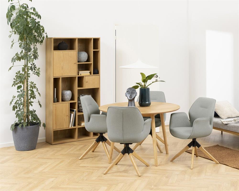 Kitchen Chair Tunbridge | size: Width: 60.5cm, Height: 91cm, Depth: 58.5cm | color: Oak/Grey | image: 9 | variant: 1000768
