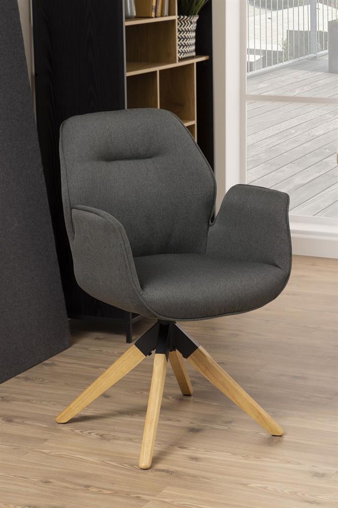 Kitchen Chair Tunbridge | size: Width: 60.5cm, Height: 91cm, Depth: 58.5cm | color: Oak/Grey | image: 9 | variant: 1000771