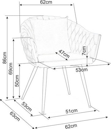 Kitchen Chair Washington D.C. | size: Width: 62cm, Height: 86cm, Depth: 47cm | color: Yellow | image: 4 | variant: 1003692