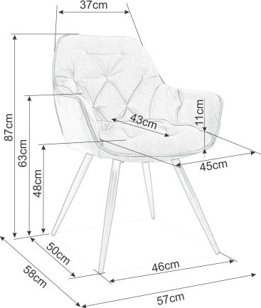 Kitchen Chair Washington | size: Width: 43cm, Height: 87cm, Depth: 57cm | color: Blue | image: 8 | variant: 1007786