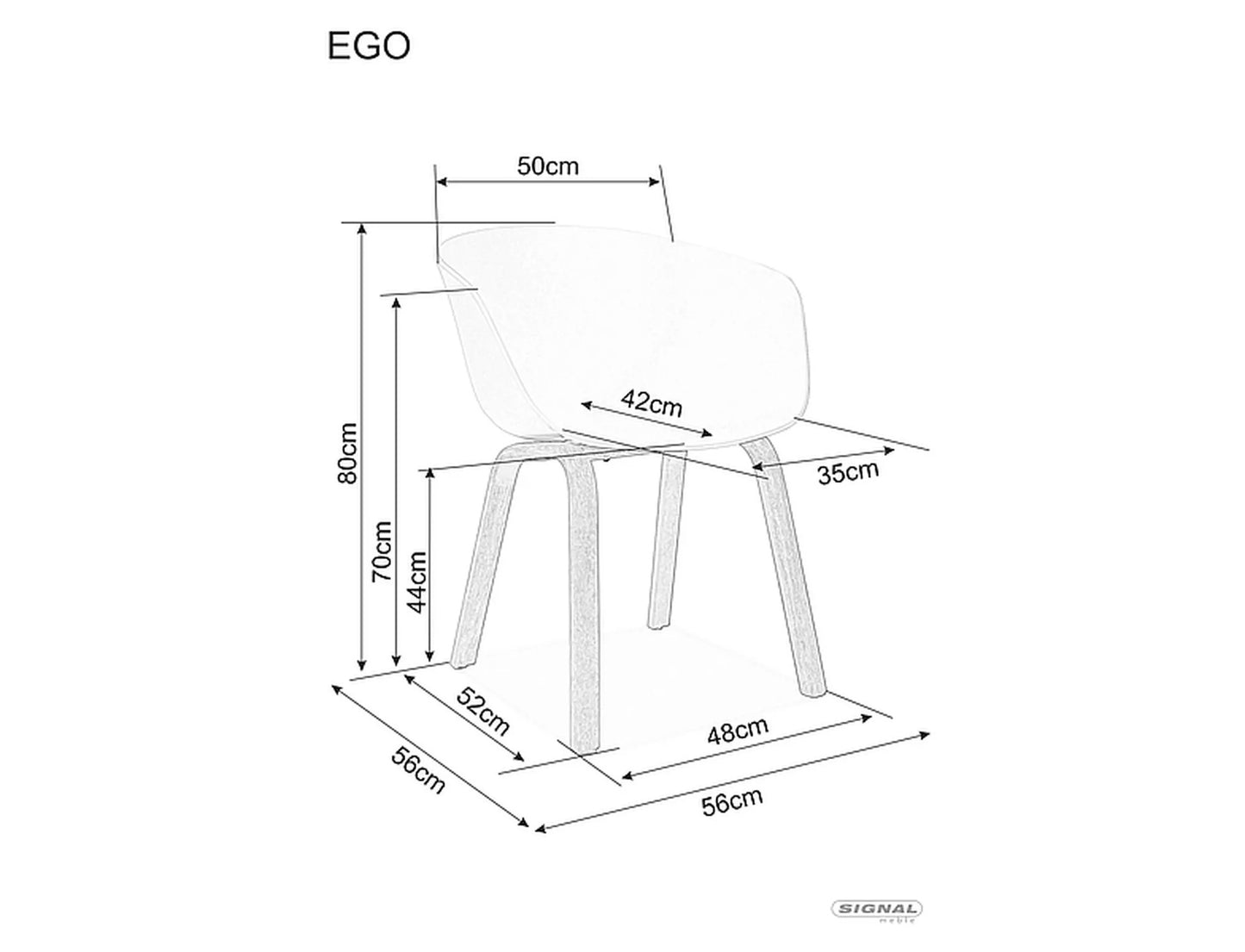 Kitchen Chair West Birmingham | size: Width: 56cm, Height: 80cm, Depth: 42cm | color: White | image: 6 | variant: 1007931