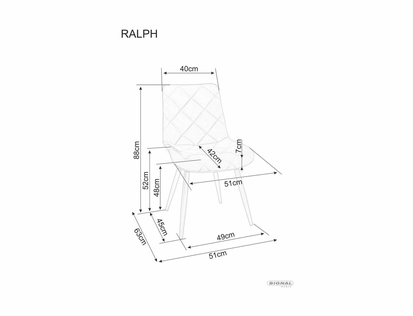 Kitchen Chair West Brisbane | size: Width: 51cm, Height: 88cm, Depth: 42cm | color: Gray | image: 1 | variant: 1007936
