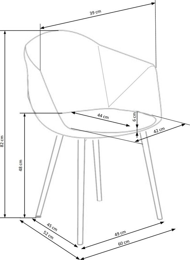 Kitchen Chair West Cobham | size: Width: 60cm, Height: 82cm, Depth: 52cm | color: Gray | image: 8 | variant: 1007235