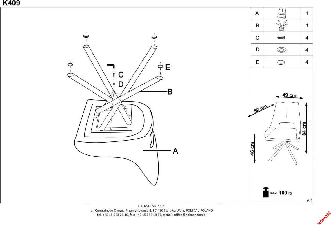 Kitchen Chair West Colchester | size: Width: 49cm, Height: 84cm, Depth: 52cm | color: Gray | image: 9 | variant: 1007082