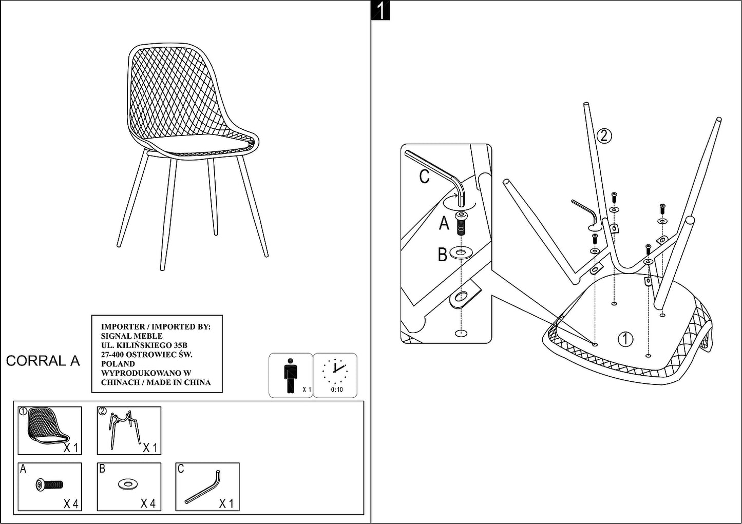 Kitchen Chair West Messina | size: Width: 46cm, Height: 75cm, Depth: 44cm | color: Black | image: 4 | variant: 1007799