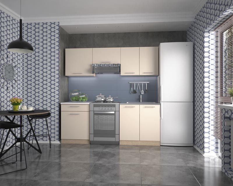 Kitchen Equipment Set East Pistoia | size: Width: 200cm | color: White | image: 1 | variant: 1006617