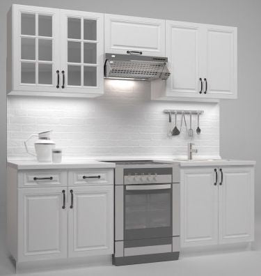Kitchen Equipment Set West Alton | size: Width: 220cm | color: White | image: 1 | variant: 1007213