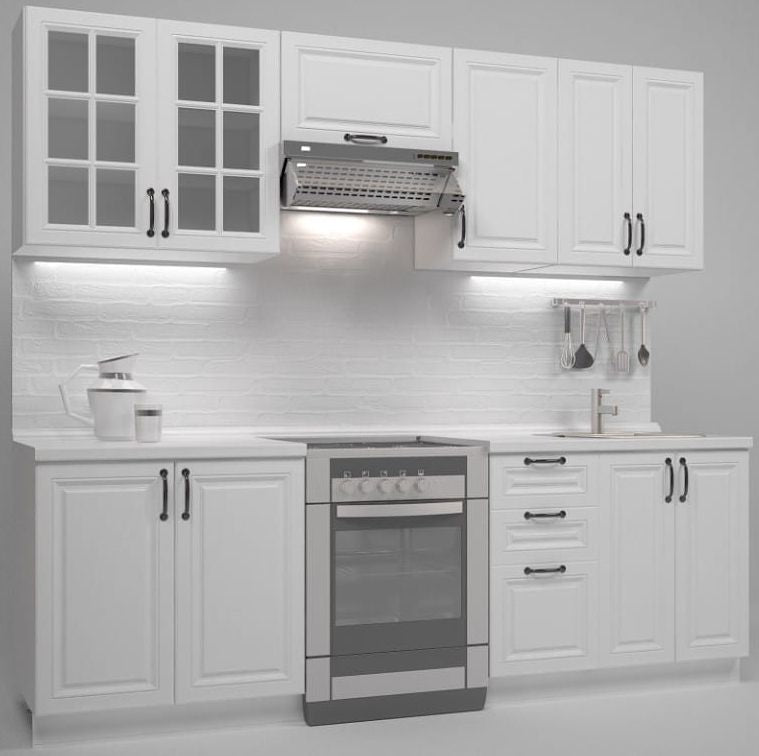 Kitchen Equipment Set West Alton | size: Width: 240cm | color: White | image: 1 | variant: 1007214