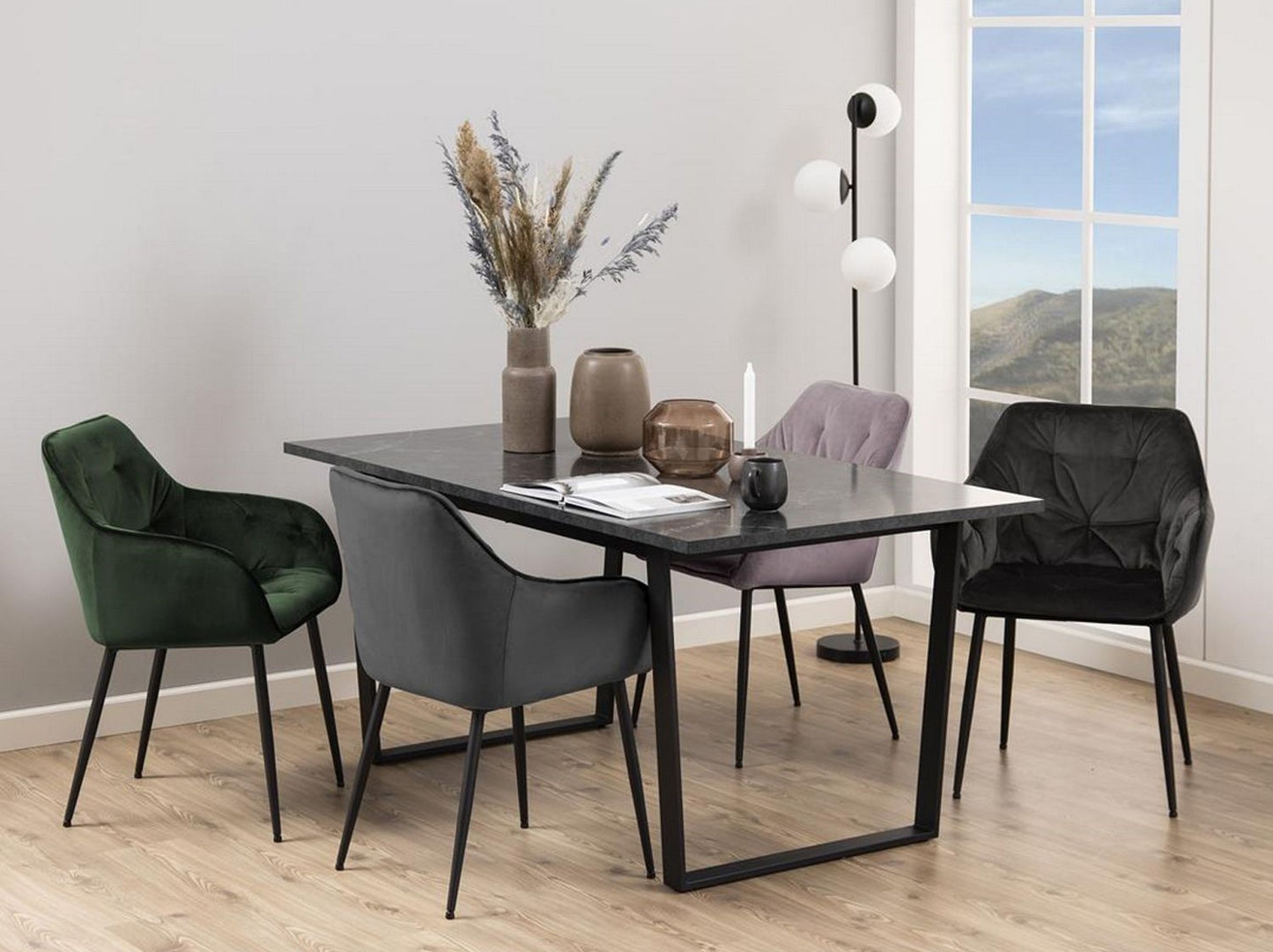 Kitchen Table Amble | size: Length: 90cm, Width: 160cm, Height: 74cm | color: Black | image: 3 | variant: 1011994