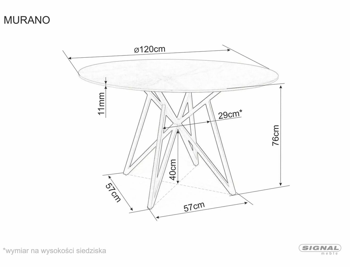 Kitchen Table Barnstaple | size: Length: 120cm, Width: 120cm, Height: 76cm, Diameter: 120cm | color: Gray | image: 2 | variant: 1004390