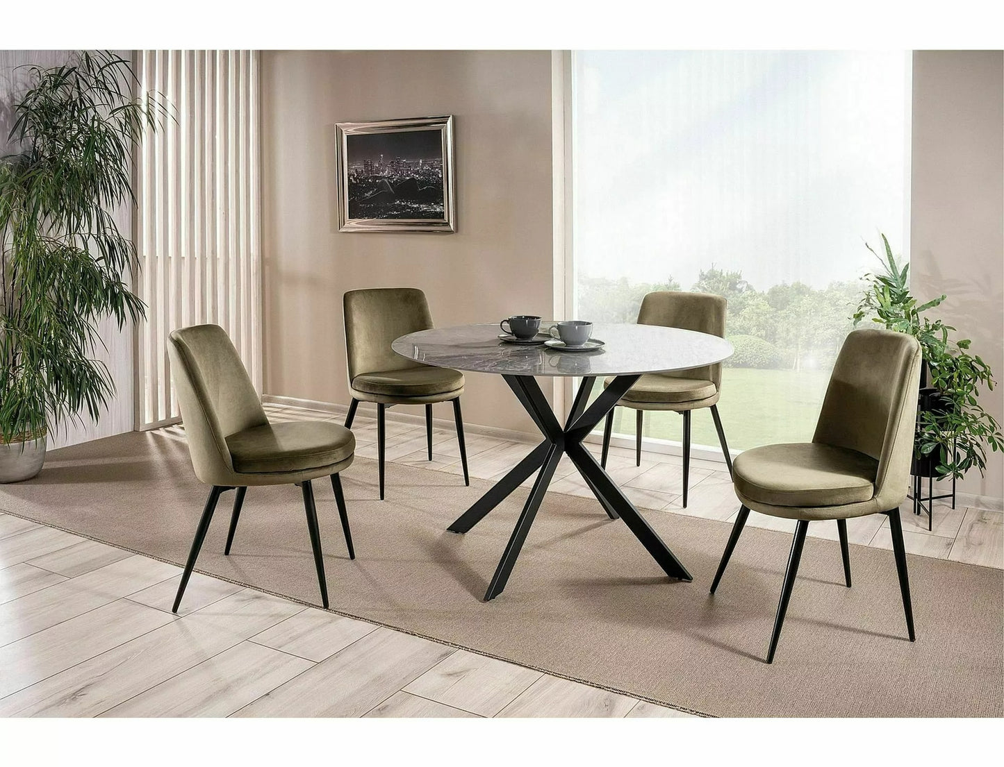 Kitchen Table Bridgwater | size: Length: 120cm, Width: 120cm, Height: 76cm, Diameter: 120cm | color: Gray | image: 3 | variant: 1004413