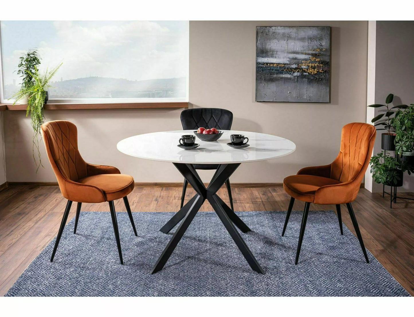 Kitchen Table Bridgwater | size: Length: 120cm, Width: 120cm, Height: 76cm, Diameter: 120cm | color: White | image: 3 | variant: 1004412