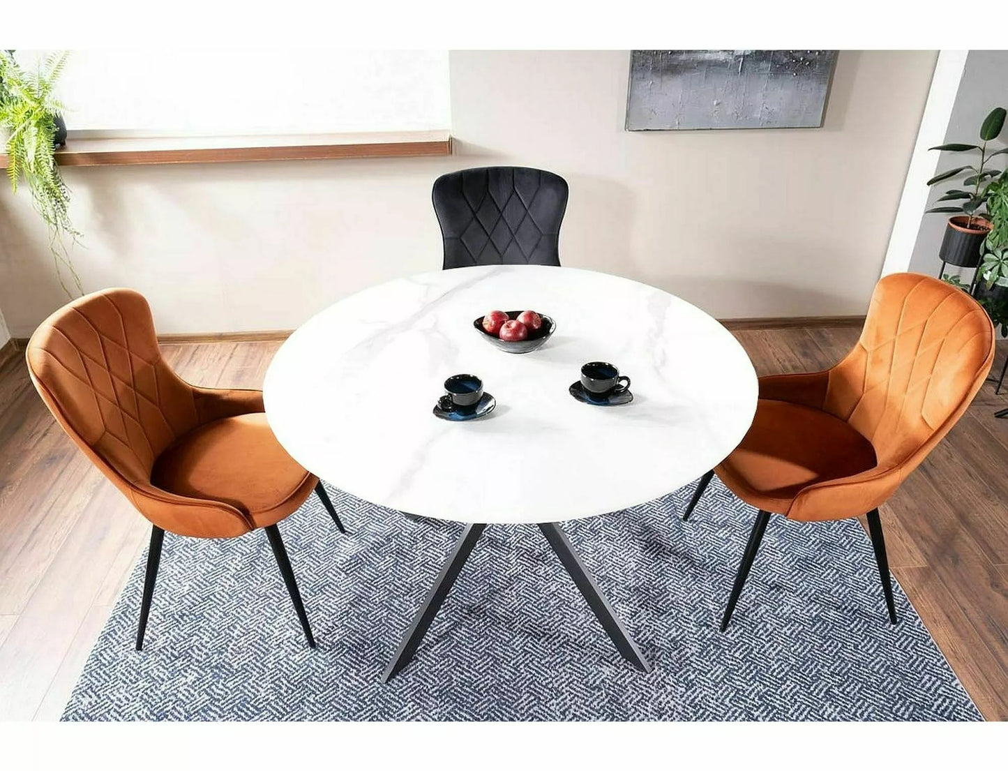 Kitchen Table Bridgwater | size: Length: 120cm, Width: 120cm, Height: 76cm, Diameter: 120cm | color: White | image: 4 | variant: 1004412