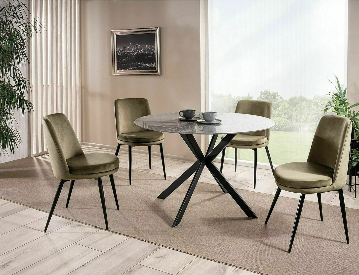 Kitchen Table Bridgwater | size: Length: 90cm, Width: 90cm, Height: 75cm, Diameter: 90cm | color: Gray | image: 2 | variant: 1007985