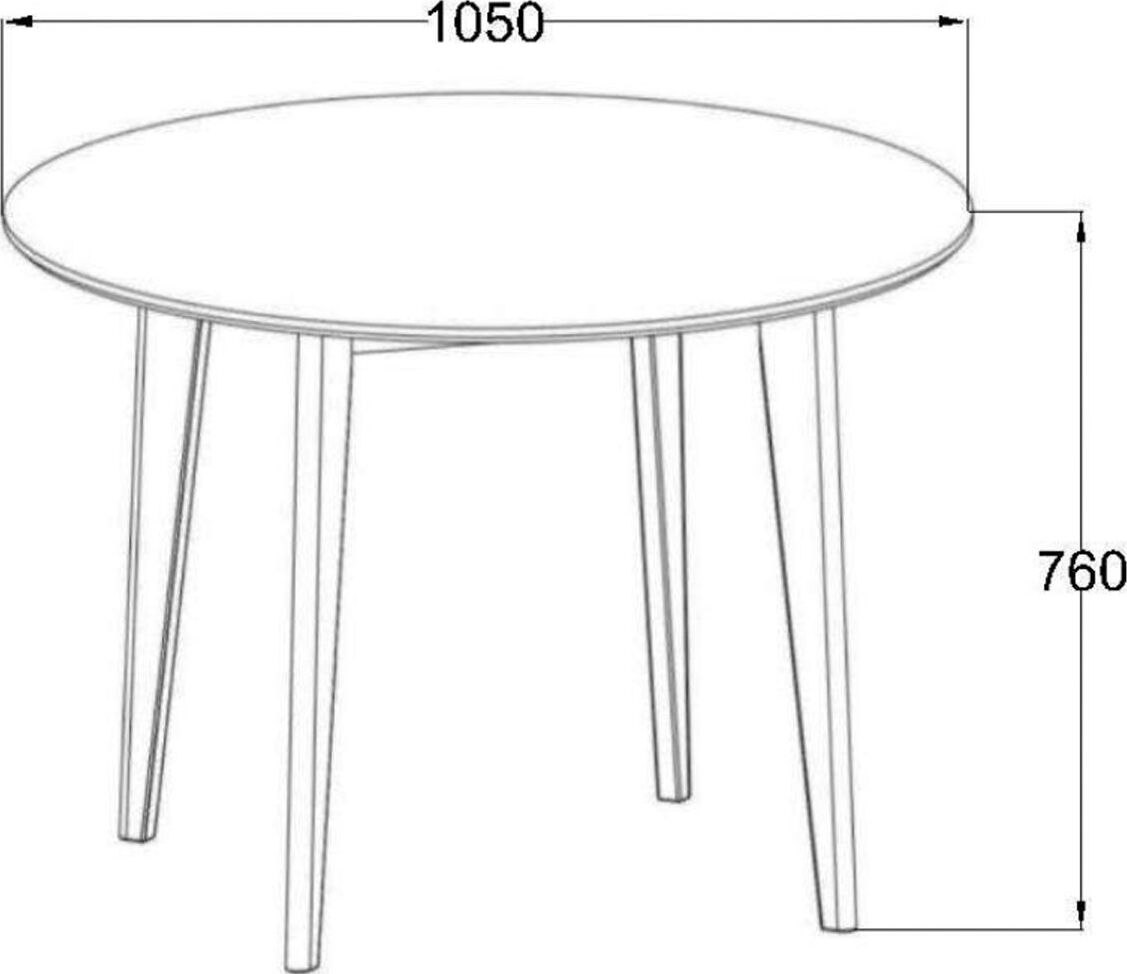 Kitchen Table Broadstairs | size: Length: 105cm, Width: 105cm, Height: 76cm, Diameter: 105cm | color: Oak | image: 8 | variant: 1001547