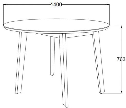 Kitchen Table Broadstairs | size: Length: 140cm, Width: 140cm, Height: 73cm, Diameter: 140cm | color: Oak | image: 5 | variant: 1005672