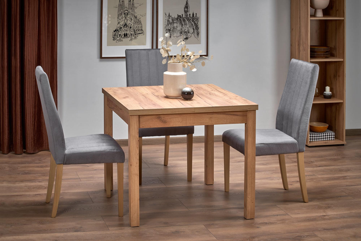 Kitchen Table Buenos Aires | size: Length: 90cm, Width: 125cm, Height: 70cm | color: Oak | image: 2 | variant: 1003184