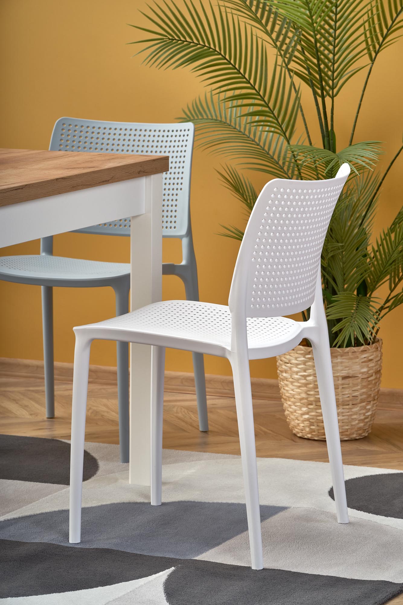 Kitchen Table Buenos Aires | size: Length: 90cm, Width: 125cm, Height: 70cm | color: White/Oak | image: 4 | variant: 1003183