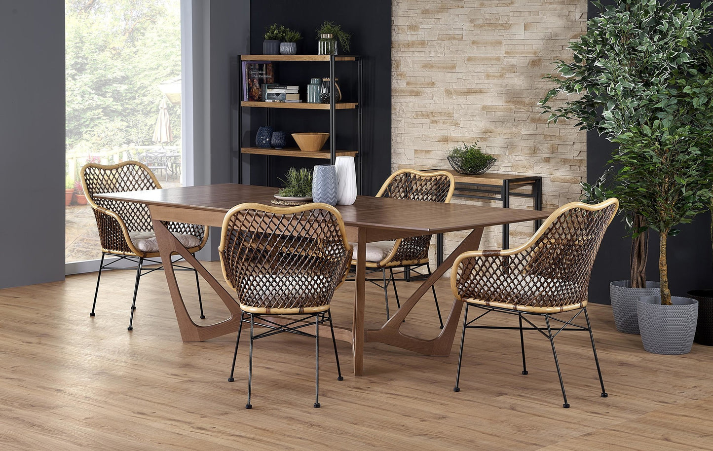 Kitchen Table Calgary | size: Length: 100cm, Width: 240cm, Height: 77cm | color: Walnut | image: 4 | variant: 1003187
