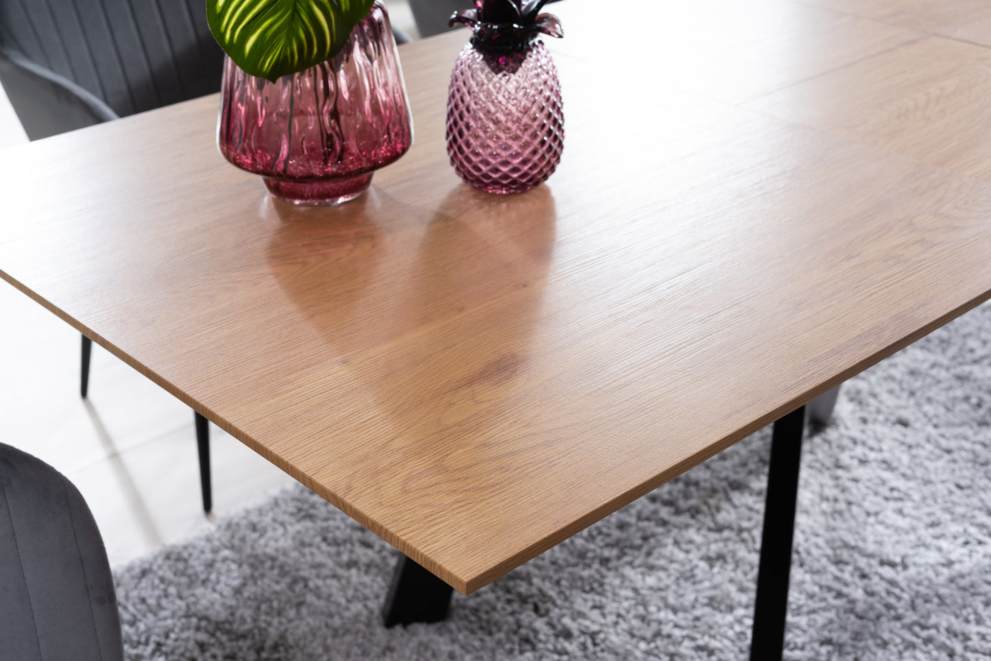 Kitchen Table Capitol | size: Length: 90cm, Width: 200cm, Height: 76cm | color: Black/Oak | image: 8 | variant: 1012015