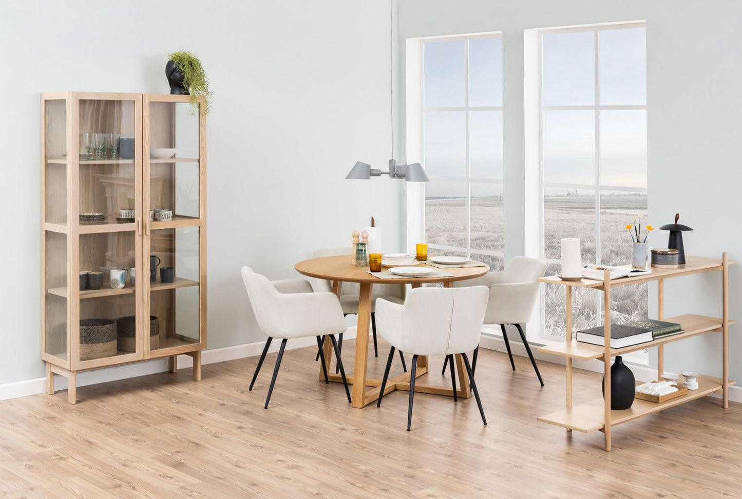 Kitchen Table Catania | size: Length: 120cm, Width: 120cm, Height: 75cm, Diameter: 120cm | color: Beige | image: 3 | variant: 1001532