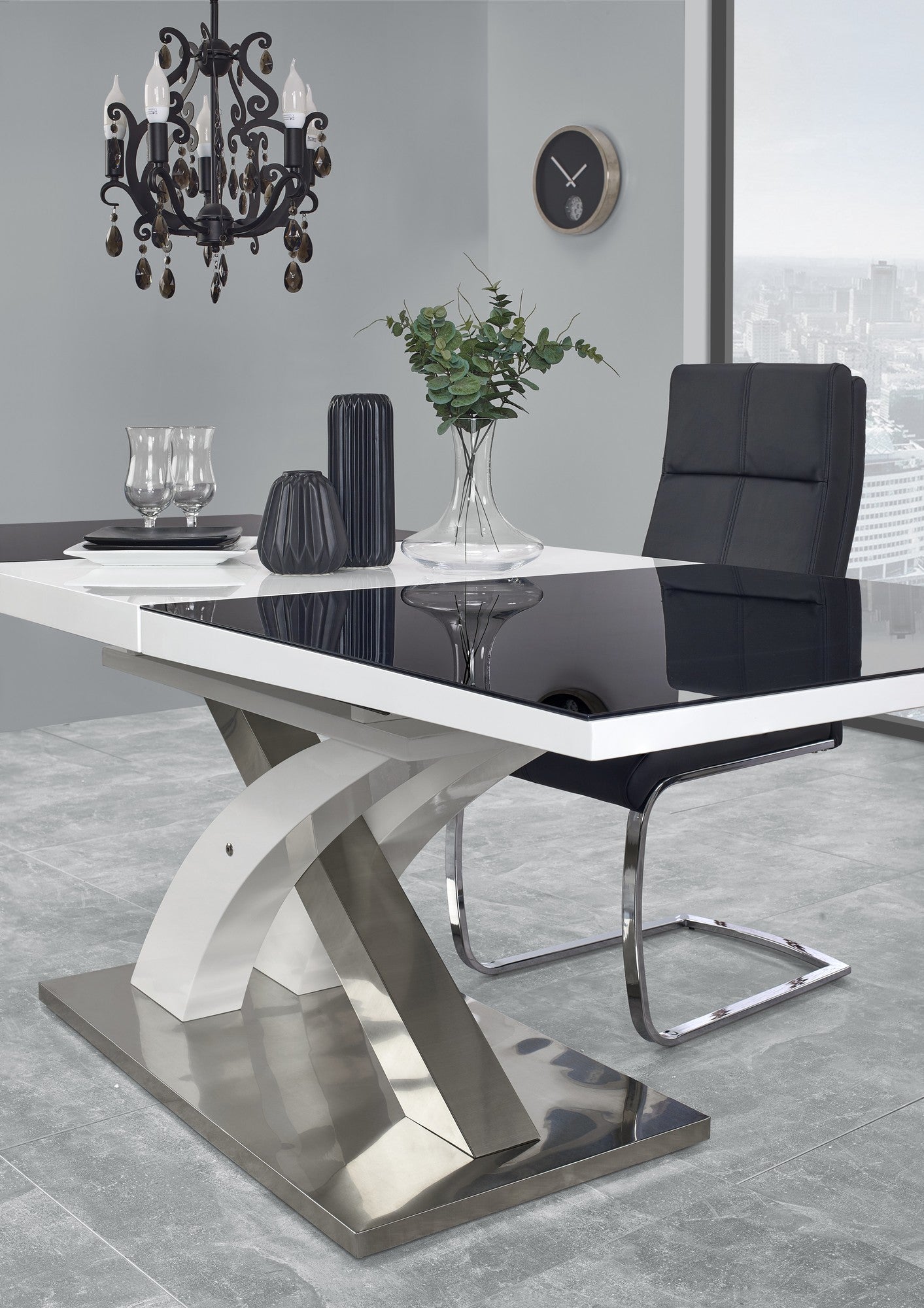 Kitchen Table Chongqing | size: Length: 90cm, Width: 220cm, Height: 78cm | color: White/Black | image: 5 | variant: 1003213