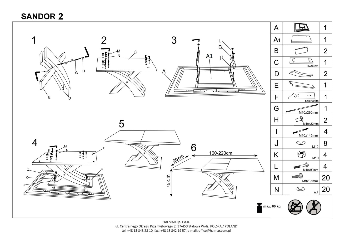 Kitchen Table Chongqing | size: Length: 90cm, Width: 220cm, Height: 78cm | color: White | image: 5 | variant: 1003212