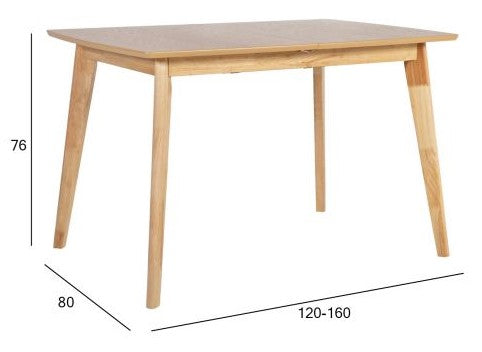 Kitchen Table East Baldock | size: Length: 80cm, Width: 160cm, Height: 76cm | color: Oak | image: 4 | variant: 1005076