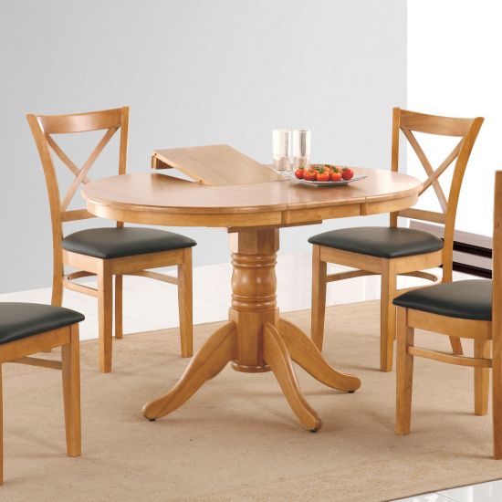 Kitchen Table East Biggleswade | size: Length: 90cm, Width: 120cm, Height: 74cm, Diameter: 90cm | color: Oak | image: 3 | variant: 1005487