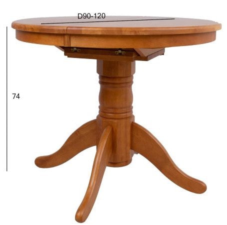 Kitchen Table East Biggleswade | size: Length: 90cm, Width: 120cm, Height: 74cm, Diameter: 90cm | color: Oak | image: 4 | variant: 1005487