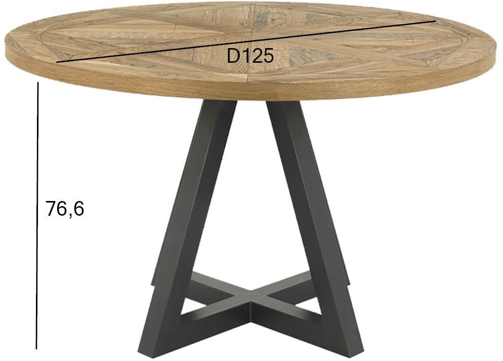Kitchen Table East Dorking | size: Length: 125cm, Width: 125cm, Height: 76.6cm, Diameter: 125cm | color: Oak | image: 2 | variant: 1006004