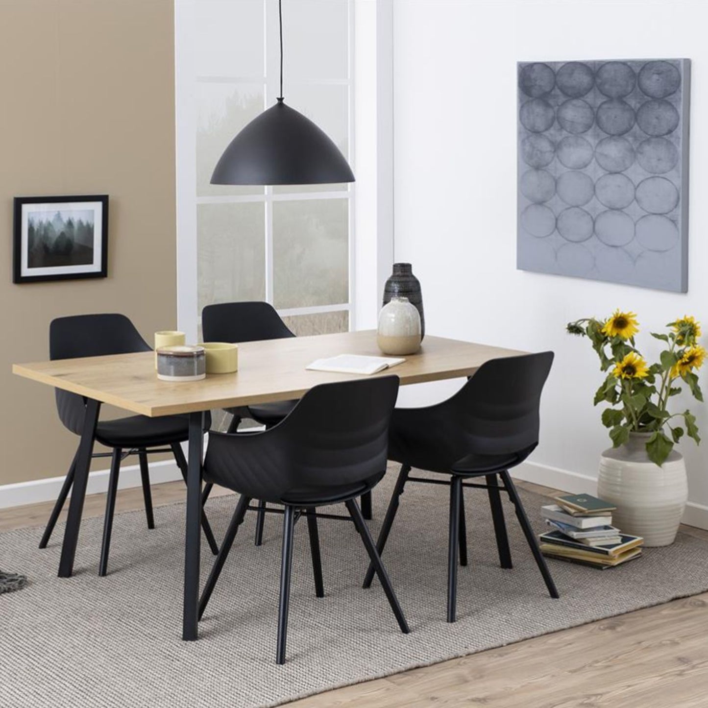 Kitchen Table East Foggia | size: Length: 90cm, Width: 160cm, Height: 75cm | color: Oak | image: 1 | variant: 1006500