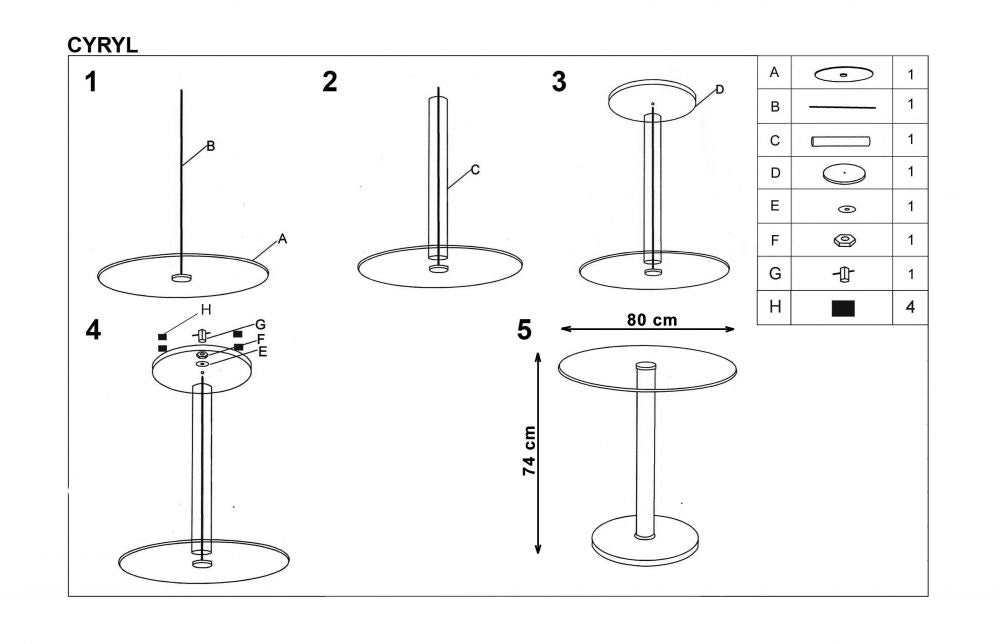 Kitchen Table East Manila | size: Length: 80cm, Width: 80cm, Height: 74cm, Diameter: 80cm | color: Transparent | image: 3 | variant: 1006783