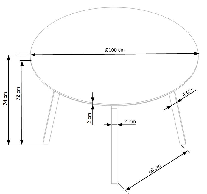 Kitchen Table East Moscow | size: Length: 100cm, Width: 100cm, Height: 74cm, Diameter: 100cm | color: Black/Grey | image: 8 | variant: 1006789