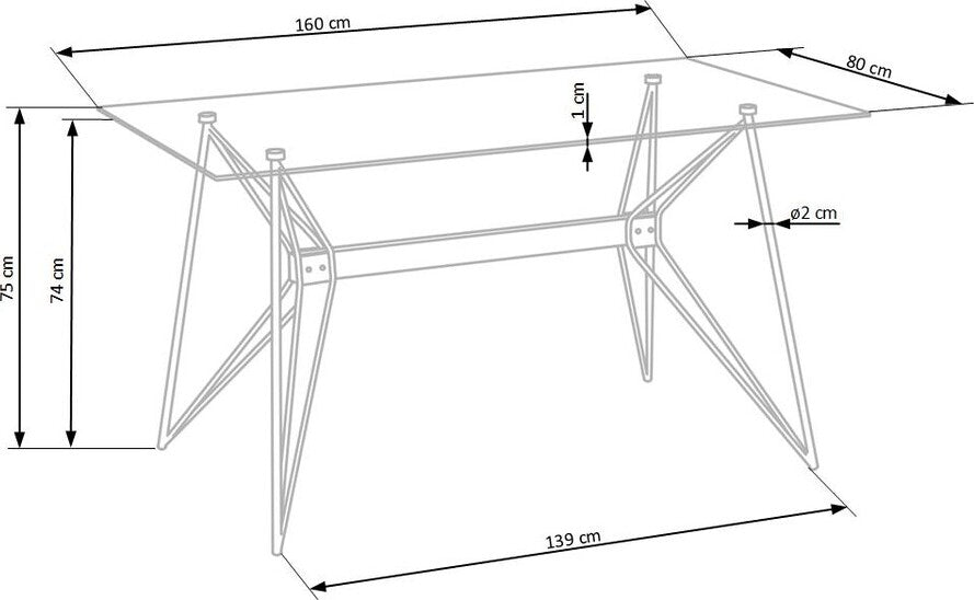 Kitchen Table East Mumbai | size: Length: 80cm, Width: 160cm, Height: 75cm | color: Transparent | image: 7 | variant: 1006791