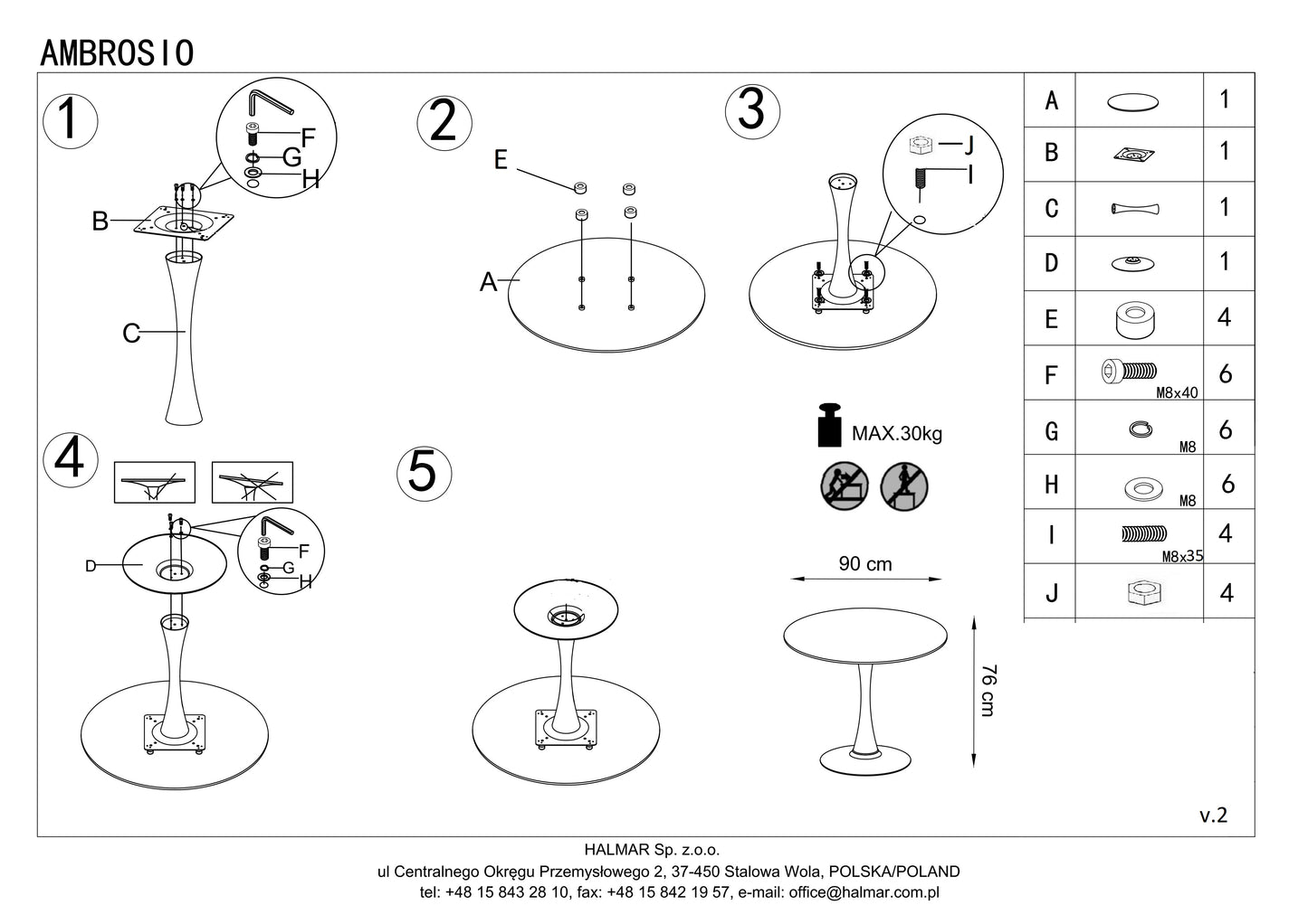 Kitchen Table East New Orleans | size: Length: 90cm, Width: 90cm, Height: 72cm, Diameter: 90cm | color: White/Marble/Black | image: 10 | variant: 1006797