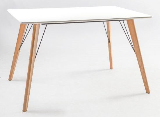 Kitchen Table East Northampton | size: Length: 80cm, Width: 120cm, Height: 75cm | color: White/Oak | image: 5 | variant: 1005072