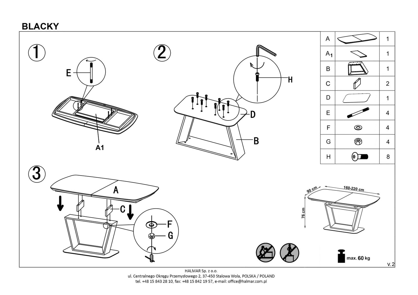 Kitchen Table East San Antonio | size: Length: 90cm, Width: 220cm, Height: 76cm | color: Oak | image: 10 | variant: 1006859
