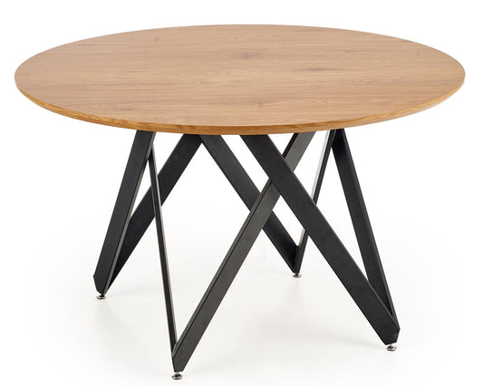 Kitchen Table East Seattle | size: Length: 120cm, Width: 120cm, Height: 75cm, Diameter: 120cm | color: Black/Oak | image: 1 | variant: 1006817