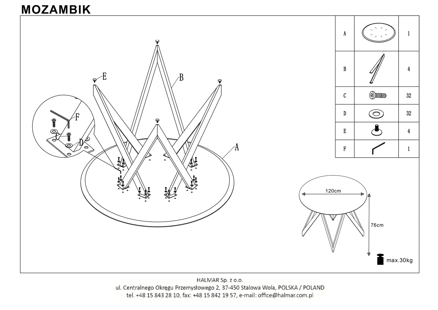 Kitchen Table East Seattle | size: Length: 120cm, Width: 120cm, Height: 75cm, Diameter: 120cm | color: Black/Oak | image: 8 | variant: 1006817