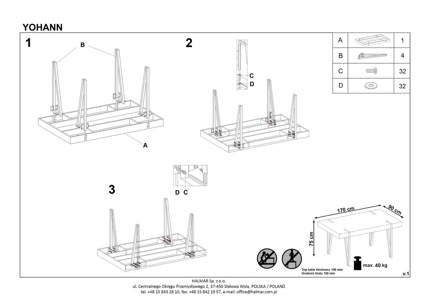 Kitchen Table East Seoul | size: Length: 90cm, Width: 170cm, Height: 76cm | color: Black/Oak | image: 8 | variant: 1006818