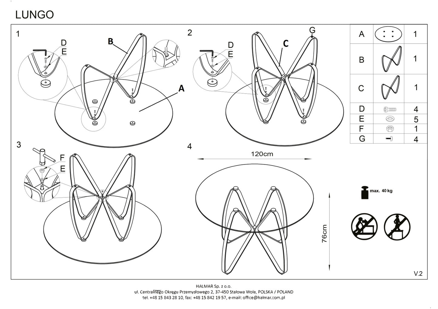 Kitchen Table East Tampa | size: Length: 120cm, Width: 120cm, Height: 76cm, Diameter: 120cm | color: Brown/Transparent | image: 7 | variant: 1006826