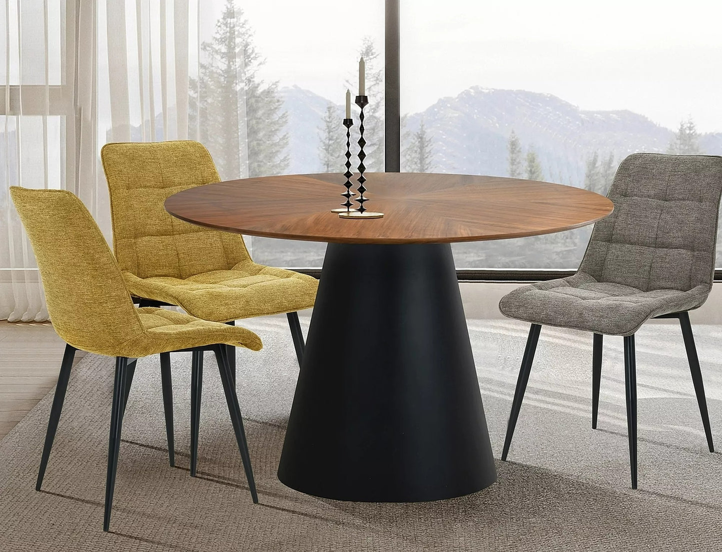 Kitchen Table East Tehran | size: Length: 120cm, Width: 120cm, Height: 75cm, Diameter: 120cm | color: Brown | image: 3 | variant: 1007952