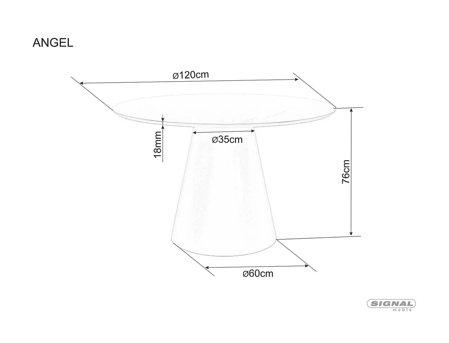 Kitchen Table East Tehran | size: Length: 120cm, Width: 120cm, Height: 75cm, Diameter: 120cm | color: Brown | image: 4 | variant: 1007952